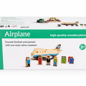 Avión de madera con pasajeros